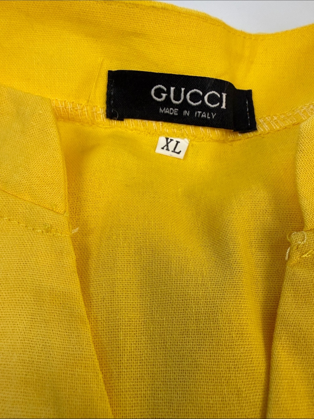 Gucci Sunburst Yellow Collarless Button Shirt and Pant Set